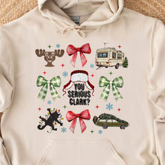 Noel Coquette Fiyonklu Gömlek, Retro Noel Kazak, Komik Noel Tatil Sweatshirt'ü T1656