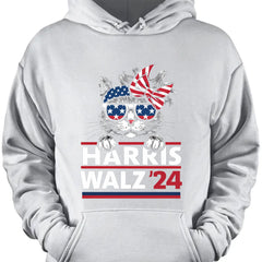 Cat Harris Walz 2024 Gömleği | Kamala Harris 2024 Gömleği | Demokrat Gömleği Koyu T1402 - KH2