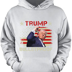 Kurşun Geçirmez | Trump Fight 2024 Gömleği Pennsylvania Mitingi | Donald Trump Gömleği Koyu T1151 - GOP