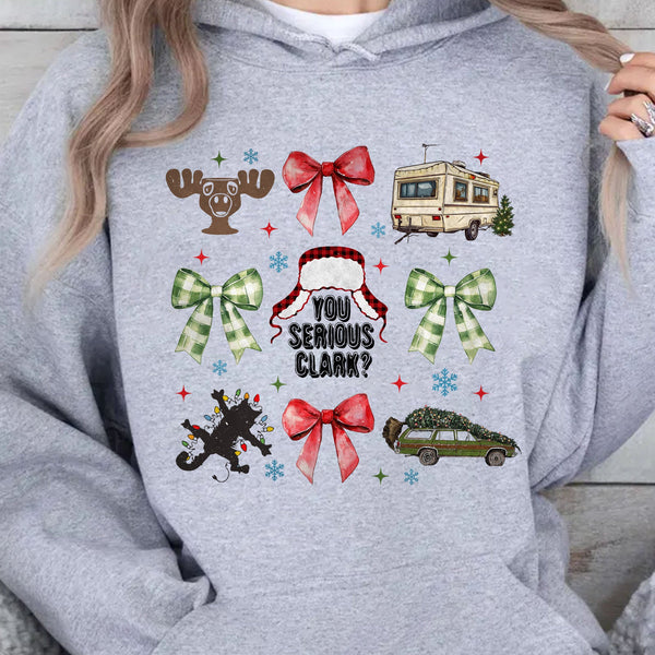 Noel Coquette Fiyonklu Gömlek, Retro Noel Kazak, Komik Noel Tatil Sweatshirt'ü T1656