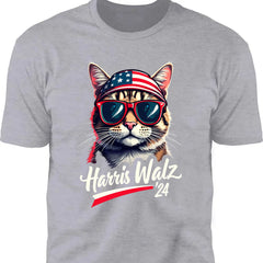 Cat Harris Walz 2024 Gömleği | Kamala Harris 2024 Gömleği | Demokrat Gömleği Koyu T1400 - KH2