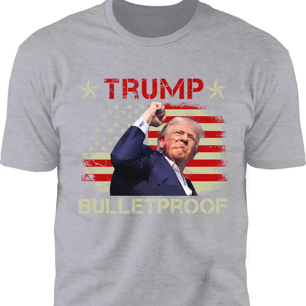 Kurşun Geçirmez | Trump Fight 2024 Gömleği Pennsylvania Mitingi | Donald Trump Gömleği Koyu T1151 - GOP