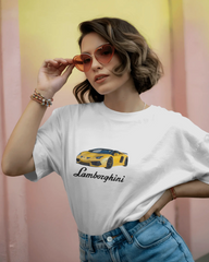 Lamborghini Aventador İlhamlı Spor Araba Tasarımlı Unisex Oversize Beyaz Eşofman – Lüks Caddesi Koleksiyonu