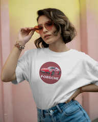 Porsche 911 İlhamlı Spor Araba Tasarımlı Unisex Oversize Beyaz Eşofman – Premium Street Koleksiyonu