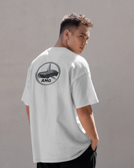 Chevrolet Camaro İlhamlı Spor Araba Tasarımlı Unisex Oversize Beyaz Eşofman – Retro Street Koleksiyonu