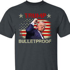 Kurşun Geçirmez | Trump Fight 2024 Gömleği Pennsylvania Mitingi | Donald Trump Gömleği Koyu T1151 - GOP