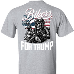 Trump İçin Motosikletçiler Tişörtü | Trump 2024 Tişörtü | Trump Destekçisi Arka Taraflı Tişört Koyu C1581 - GOP