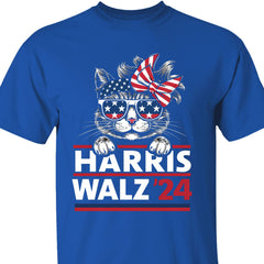 Cat Harris Walz 2024 Gömleği | Kamala Harris 2024 Gömleği | Demokrat Gömleği Koyu T1402 - KH2