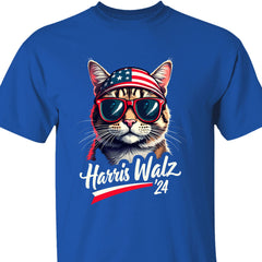 Cat Harris Walz 2024 Gömleği | Kamala Harris 2024 Gömleği | Demokrat Gömleği Koyu T1400 - KH2
