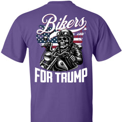 Trump İçin Motosikletçiler Tişörtü | Trump 2024 Tişörtü | Trump Destekçisi Arka Taraflı Tişört Koyu C1581 - GOP
