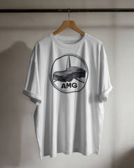 Chevrolet Camaro İlhamlı Spor Araba Tasarımlı Unisex Oversize Beyaz Eşofman – Retro Street Koleksiyonu