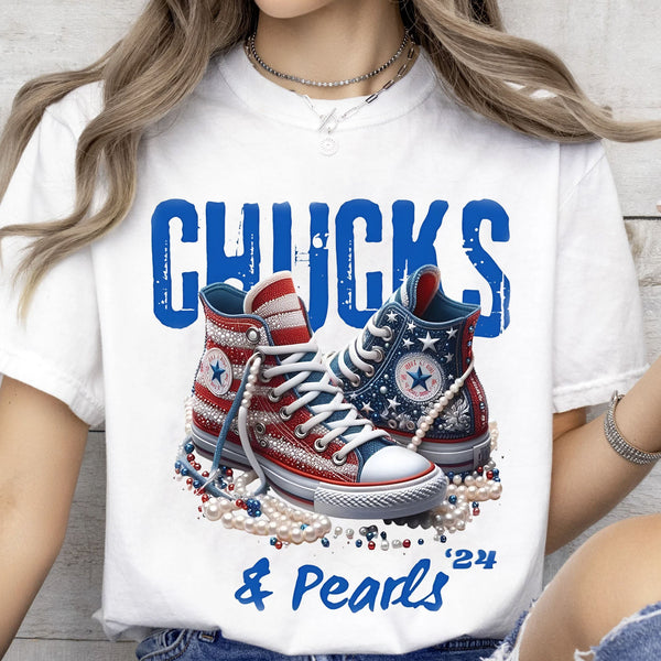 Chuck and Pearls Gömleği, Kamala Harris 2024 Gömleği, Demokrat Gömleği Parlak T1376 - KH2