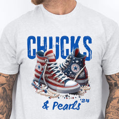 Chuck and Pearls Gömleği, Kamala Harris 2024 Gömleği, Demokrat Gömleği Parlak T1376 - KH2