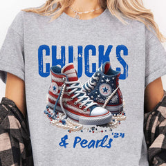 Chuck and Pearls Gömleği, Kamala Harris 2024 Gömleği, Demokrat Gömleği Parlak T1376 - KH2