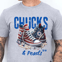 Chuck and Pearls Gömleği, Kamala Harris 2024 Gömleği, Demokrat Gömleği Parlak T1376 - KH2