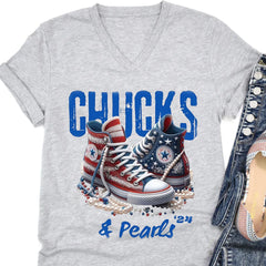 Chuck and Pearls Gömleği, Kamala Harris 2024 Gömleği, Demokrat Gömleği Parlak T1376 - KH2