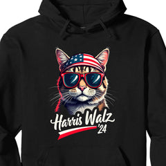 Cat Harris Walz 2024 Gömleği | Kamala Harris 2024 Gömleği | Demokrat Gömleği Koyu T1400 - KH2