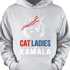 Cat Ladies For Kamala Shirt | Kamala Harris 2024 Shirt | Democrat Shirt Dark K1483 - KH2