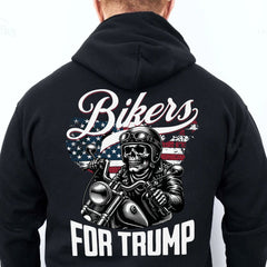 Trump İçin Motosikletçiler Tişörtü | Trump 2024 Tişörtü | Trump Destekçisi Arka Taraflı Tişört Koyu C1581 - GOP