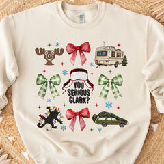 Noel Coquette Fiyonklu Gömlek, Retro Noel Kazak, Komik Noel Tatil Sweatshirt'ü T1656