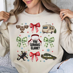 Noel Coquette Fiyonklu Gömlek, Retro Noel Kazak, Komik Noel Tatil Sweatshirt'ü T1656
