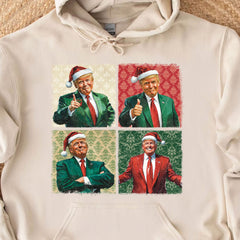 Boho Noel Trump Sweatshirt'ü, Başkanım Neşeli Duygular Sweatshirt'ü, Trump Destekçileri 2024 Çirkin Sweatshirt T1680 - GOP