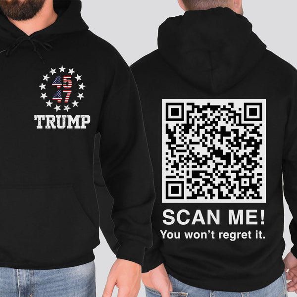 Dans Eden Trump QR Kodlu Tişörtler | Komik Trump Tişörtleri | Benzersiz Siyasi Tişörtler | Cumhuriyetçi Siyasi Tişörtler | Trump Ön ve Arka Tişörtü Koyu 681878 - GOP