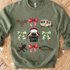 Noel Coquette Fiyonklu Gömlek, Retro Noel Kazak, Komik Noel Tatil Sweatshirt'ü T1656