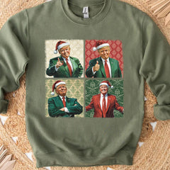 Boho Noel Trump Sweatshirt'ü, Başkanım Neşeli Duygular Sweatshirt'ü, Trump Destekçileri 2024 Çirkin Sweatshirt T1680 - GOP
