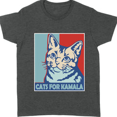 Cats For Kamala Shirt | Kamala Harris 2024 Shirt | Democrat Shirt Dark T1246 - KH2