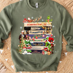 Christmas Movies Shirt, 90s Style Christmas Sweater, Green Christmas Sweatshirt T1652