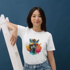 Neon Gözlüklü Zebra Tişört – Renkli, Eğlenceli ve Tarz Unisex Tasarım