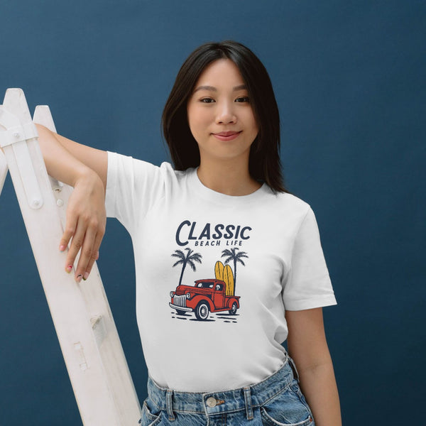Classic Beach Life T-Shirt – Retro Surf Truck Design