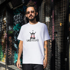 Laz Vegas Eşofman – Mizahi Oyun Kartı Tasarımlı Unisex Beyaz Eşofman