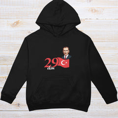29 Ekim Cumhuriyet Bayramı Hoodie – Atatürk ve Türk Bayrağı Tasarımlı Unisex Kapüşonlu Sweatshirt