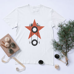 Altın Akışlı Dudak Baskılı Tişört – Pop-Art Tarzı Cesur Unisex Moda Tişörtü