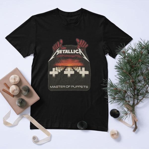 Metallica Master of Puppets Tasarımlı Siyah Unisex Tişört