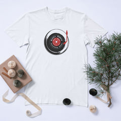 Plak Tasarımlı Unisex Tişört – Müzik Ruhunu Üzerinde Taşı