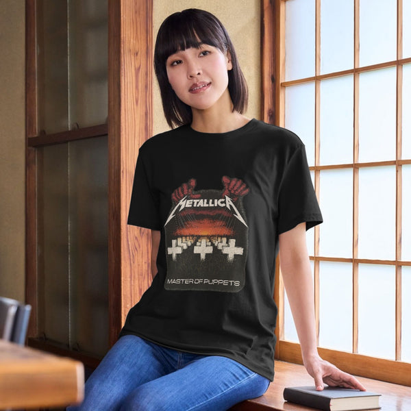 Metallica Master of Puppets Tasarımlı Siyah Unisex Tişört