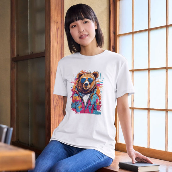 Cool Ayı Tasarımlı Renkli Unisex Tişört – Sokak Modası Stil