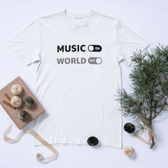 Music On World Off – Unisex Cotton T-Shirt