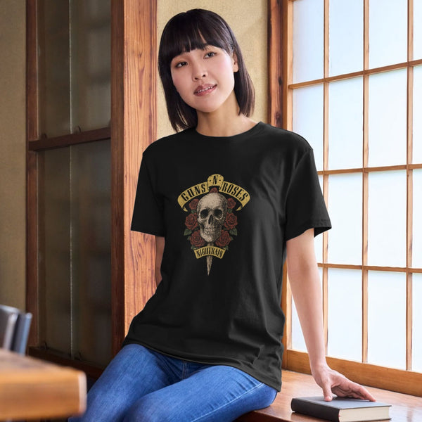 Guns N' Roses Nighttrain Tasarımlı Siyah Rock Tişört – Unisex Retro Stil