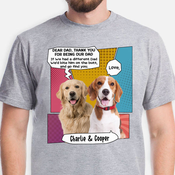 Bite The Butt Kişiselleştirilmiş Özel Fotoğraf Köpek Kedi Parlak Tişört Baba Anne İçin Hediye C763