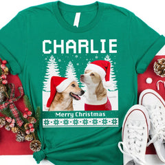 Kişiye Özel Köpek Noel Kış Sweatshirt'ü, Kişiye Özel Fotoğraflı Köpek Kedi Sweatshirt'ü C774