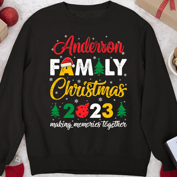 Kişiye Özel Aile Eşleşen Noel Gömleği, Birlikte Anılar Yaratma Gömleği, Kişiselleştirilmiş Noel Aile Sweatshirt'ü C843