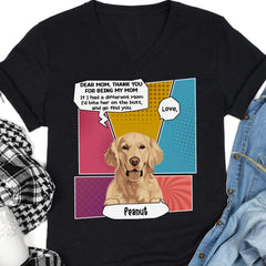 Bite The Butt Kişiselleştirilmiş Özel Fotoğraf Köpek Kedi Koyu Gömlek Baba Anne İçin Hediye C763