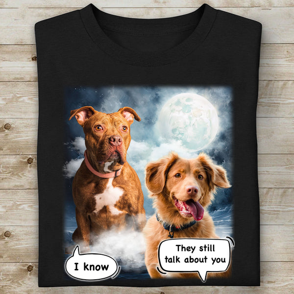 Özel PET PORTRE Anma Tişörtü, Retro Vintage Aylı Köpek Kedi Özel Fotoğraf Tişörtü C552