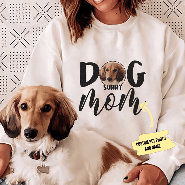 Özel Evcil Hayvan Yüzlü Köpek Anne Sweatshirt