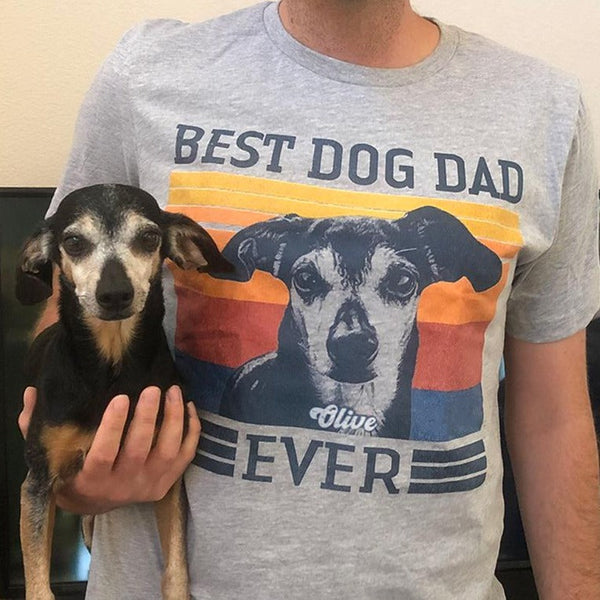 Best Dog Dad Ever Bright Dog Photo Shirt